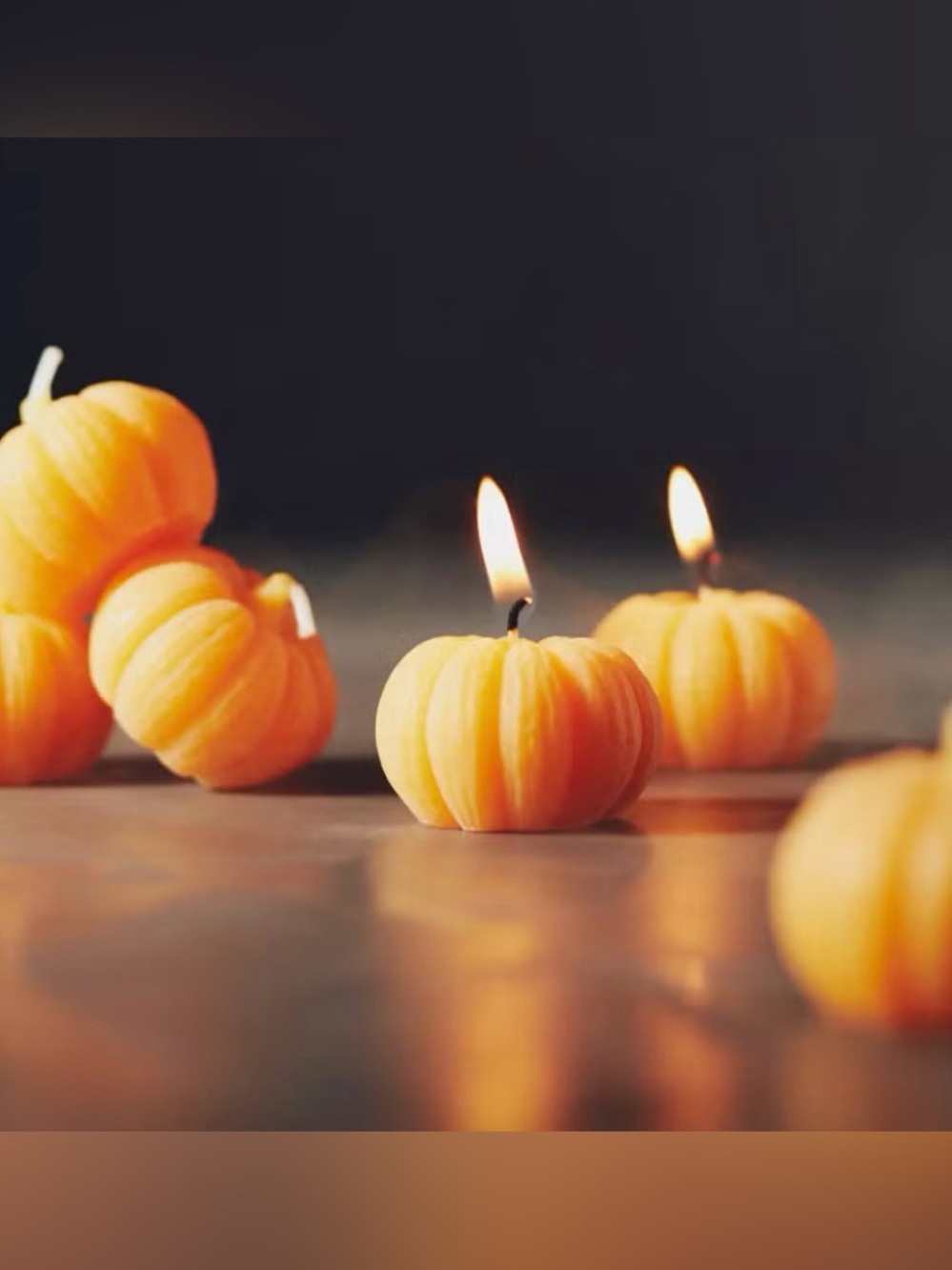 ANTHROPOLOGIE NWT 6pc pumpkin tea light candles